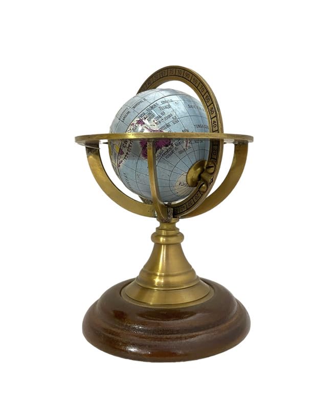 SEA VINT Educational/Antique 8" Big Globe on Wooden Tripod Stand with Brass & Wood Base/Big World Globe/Home Decor/Office Decor/Educational Globe Tripod Base Political World Globe showpiece/ 8 inches ( 7.87 in * 7.87 in * 20.47 in ) (B0CS9LVT68) Amazon Price History, Amazon Price Tracker