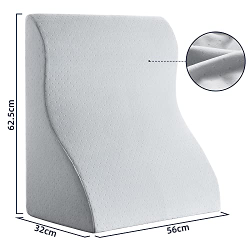 NOFFA Lesekissen für Bett und Sofa - Memory Schaum Keilkissen - Ergonomisches Rückenlehne Kopfkissen - Perfekt für Rückenunterstützung beim Entspannen, Spielen, Lesen oder Fernsehen - Breit