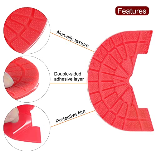 Image of HARFINGTON 2pair Shoe Sole Protector for Sneakers Size 8.5-9 Non Slip Pad Heel Plates Repair for Men and Women, Red