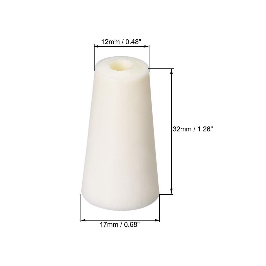 12 – 17 mm Beige Tappi in silicone forati per flaconcini, 10 pezzi