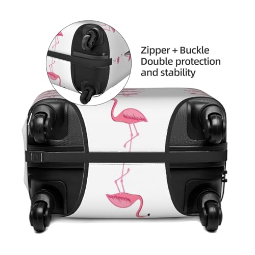 Flamingos on white Print Luggage Cover Suitcase Protector Anti-scratch Fits 18-32 Inch Trolley Case4