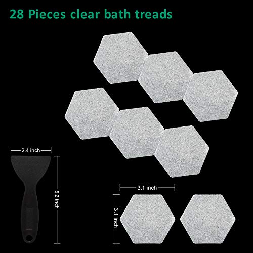 Non Slip Bathtub Stickers 28 Pcs Adhesive Anti Slip Shower Stickers For Bath Tub,Bathroom,Stairs With Premium Scraper #TOP5