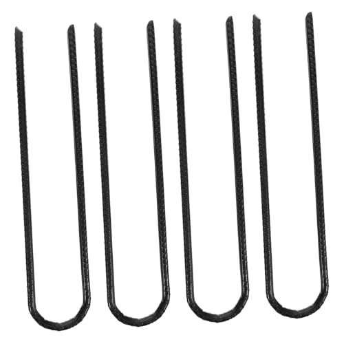 Abaodam 4pcs U Shaped Steel Tent Stakes Heavy Duty Ground Anchors for Landscaping Camping and Outdoor Decorations Durable Precision Tipped Design for Secure Anchoring