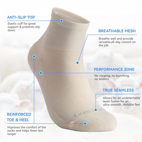 Image of ZEAL WOOD 3 Pairs Mens Womens Merino Wool Ankle Athletic Socks Low Cut Running Golf Tennis Hiking Socks Quarter