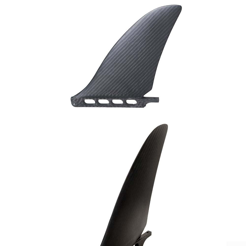 Honseadek Vollcarbon Fiber Surf Fin für American Fin Box, Leichtes Paddle Board Racing Speed Fin, Flow Directing Fish Tail Ruder Ersatz, Schwarz