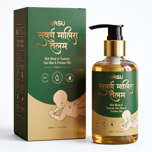 Vasu Swarna Malish Ayurvedic Tailam Baby Massage Oil - 200 ml | S...