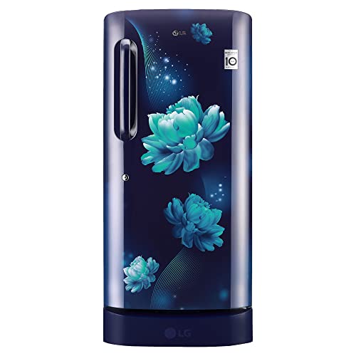 LG 215L 3 Star Direct-Cool Single Door Refrigerator (GL-D221ABCD, Blue Charm, Base stand with drawer, 2022 Model)