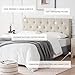 Howjoe Linen Fabric Upholstered Headboard Queen Size, Modern Diamond Tufting Solid Wood Queen Headboard Only, Adjustable Height from 37” to 51” Head Board, Bed Frame or Wall Mount Headboards, Beige
