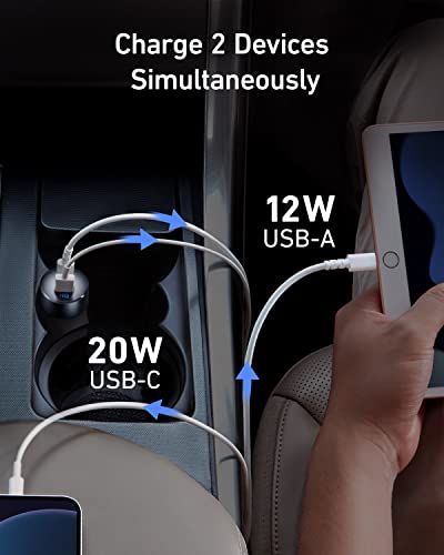 Anker USB C Car Charger, Compact 32W 2-Port, LED Indicator Type C Charger with 20W Power Delivery & 12W PowerIQ, Compatible with iPhone 15 14 13 12 Series, Pixel 3 2 XL, iPad Pro & More Devices - Image 4