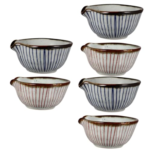PRETYZOOM 3 Juegos Tazón De Salsa De Cerámica Tazón De Condimento Suministro De Cocina Tazón Para Mojar Plato De Condimentos Plato De Salsa Plato De Aperitivo Tazón De Cerámica 2 Piezas * 3