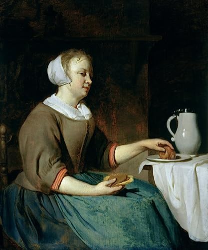 Cuadro sobre lienzo de alta fidelidad retrato de niña de Gabriel Metsu arte fino 60x90cm