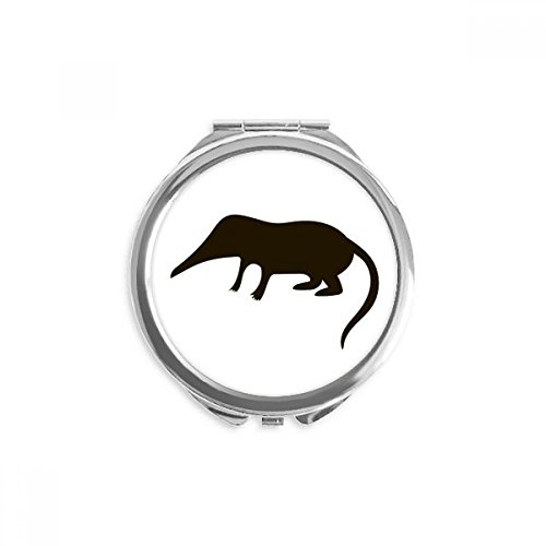 Miroir de poche animal noir mégère rond et compact de 2,6 pouces