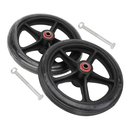 ledmomo 2個 車椅子前部キャスター ソリッドホイール 耐摩耗静音設計 精密ボールベアリング搭載 手動車椅子用交換用輪 ブラック