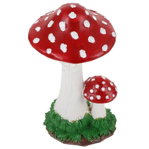 Ciieeo Figurine Décorative Champignon de Jardin en Résine Sûre, Petite Statue de Champignon Parapluie, Accessoire de Décoration Extérieure pour Patio,...