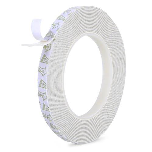 Image of Damage Free Double Sided Tape 0.39in x 20ft, Removable Picture Hanging Strips Residue Free, Heavy Duty Mounting Tape, Wall Tape No Damage Strong Adhesive Strips Foam Tape