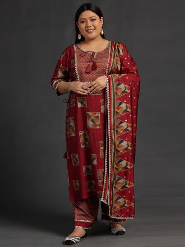 Image of Extra Love By Libas Women's Silk Blend Kurta Set