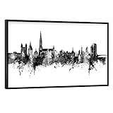 artboxONE Poster mit schwarzem Rahmen 45x30 cm Städte ULM 