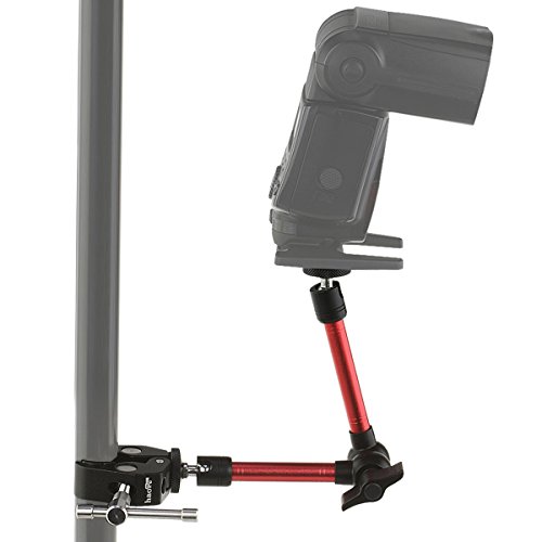 Haoge 11 Inch Articulating Friction Magic Arm With Large Clamp Clip For Hdmi Lcd Monitor Led Light Dslr Camera Video Tripod Flash Lights Microphone Tpcast Htc Vive Pro Base Station Lightinghouse Red #TOP2