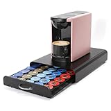 SYSYLY Cassetto Porta Cialde caffè,Porta Capsule per caffè Compatibile con Modo Mio,Cassetti per Cialde Supporto di Metallo,Capacità : 40 capsules - Nero