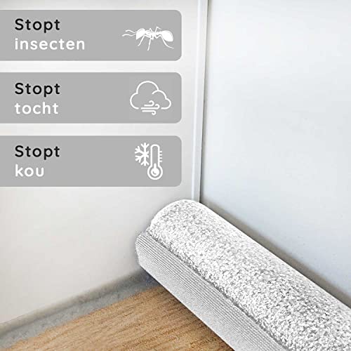 Meisterfaktur tochtwering voor deuren - Voor alle deuren - Ideale deur tochtwering voor een effectieve afdichting tegen tocht, geluid & kou (6 stuks (wit)) - Image 6