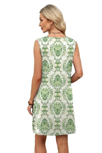 Image of WIHOLL Summer Dresses for Women 2026 Beach Vacation Spring Fashion Clothing Lace Mini Tank Dress with Pockets