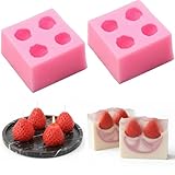 3D Full-size Strawberry Silicone Mold - MoldFun Large Strawberry Mold for Fondant, Gum Paste, Cake Topper Decorating, Chocolate, Candy, Ice Cube, Jello, Polymer Clay, Crayon