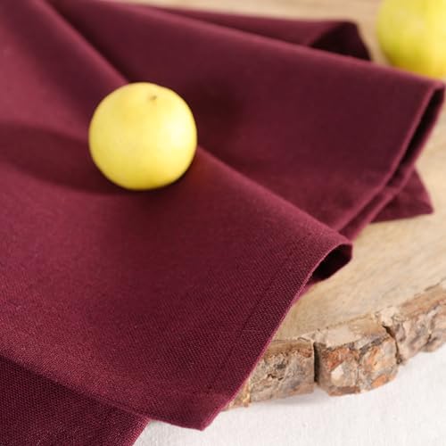 Servilletas de tela de algodón color granate para tus cenas de otoño y mesas del día a día 6