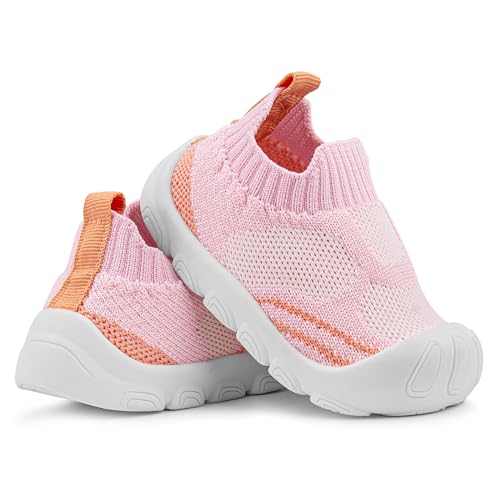 Baby Walking Shoes Toddler Girl Boy Soft Sole Breathable Cotton Canvas Shoes Infant Lightweight Non-Slip Safer Slip-on First Walkers Shoes Casual Tennis Wide Sneakers Rubber Soles Running Outdoor
