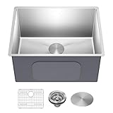 Kraus KHU101-24L Standart PRO 24-inch Undermount 16 Gauge Single Bowl Laundry and Utility Sink, 24 Inch, Tight Radius