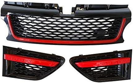RC Trading Grille Air Side Vents Black Red Model AB4A Autobiography Compatible for 10-13 Range Rover