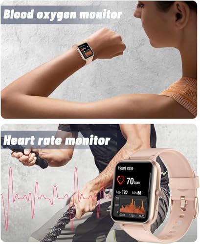 GRV Smartwatch, Pulsera Actividad Inteligente IP68 Impermeable Reloj Inteligente Mujer Hombre con Pulsómetro Monitor de Sueño Podómetro Notificación de Mensajes Reloj Deportivo - Imagen 4