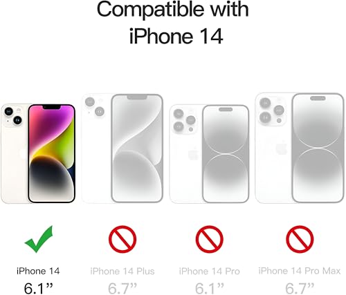 Image of Dsynk Gear Case Compatible with iPhone 14, Black | Magnetic Compatible with MagSafe | Built-in Stand & Camera Lens Protector | Anti-Yellowing & Scratch-Resistant Crystal Clear Back Cover