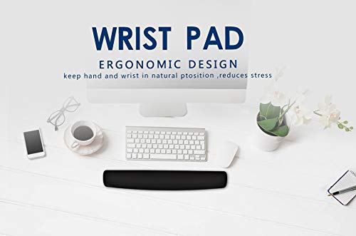 Silicone Keyboard Wrist Rest Pad- Non-Slip Durable & Comfortable For Easy Typing & Pain Relief, Gel Wrist Rest For Keyboard, Strong Grip Designed For Office & Home Use Black 15.7X2.5 In #TOP6