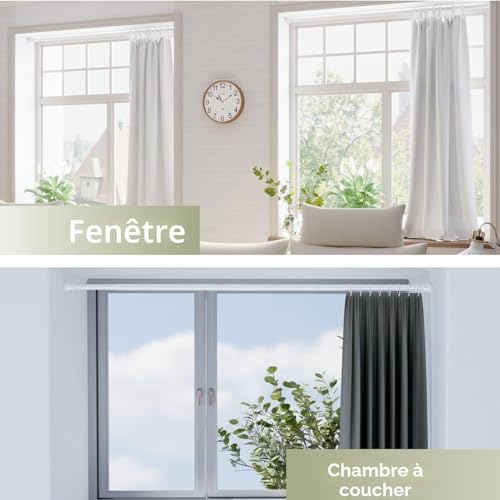 Tringle à rideaux sans perçage extensible 69-90 cm pour cloison