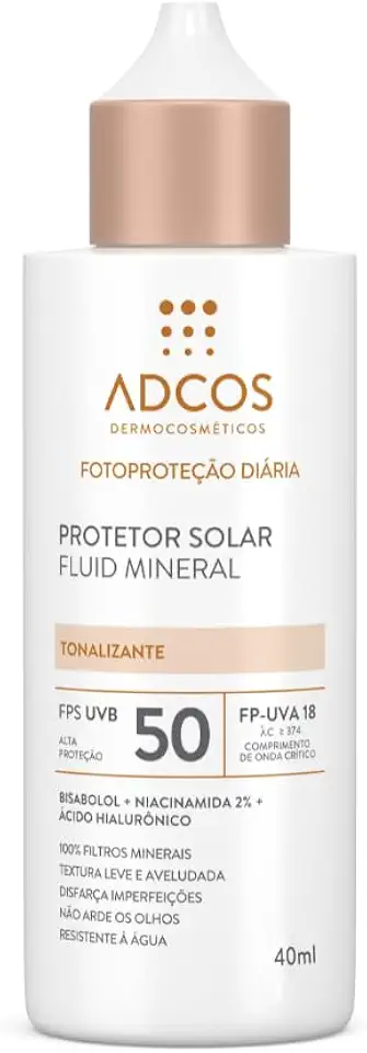 ADCOS Protetor Solar Fluid Mineral FPS 50 Incolor - 40ml
