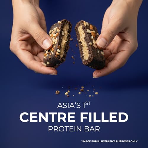 Image of STROOM Protein Bar Pack | Choco Almond Bliss | 20g Protein Bar | 5 Bars | Asia's first center filled Protein bar without sugar, gluten free, source of iron & calcium, natural antioxidants, 63g each.