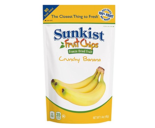 Sunkist Freeze Dried Fruit - Banana Slices - 0.8 oz Resealable Bags - (8 pack) - 100% Fruit, Real Fruit Snack, Natural, Non-GMO, Not Powder, Clean Label, Fruit Chips, Crunchy, No Added Sugar, Simple