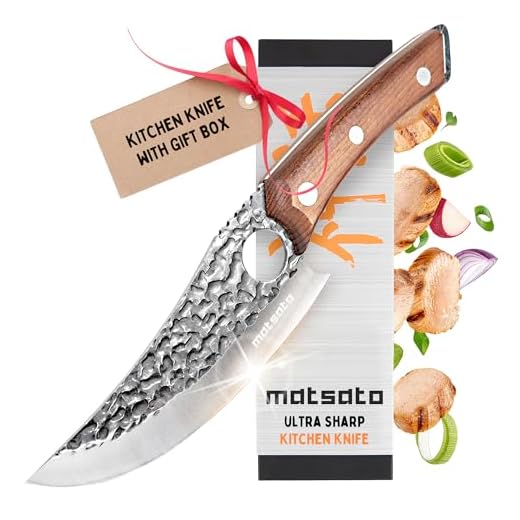Matsato Chef Knife - Perfect Kitchen Knive for Cooking, Chopping. Japanese Steel Knife for Home, BBQ. For Balance & Control, 6.3 Inch