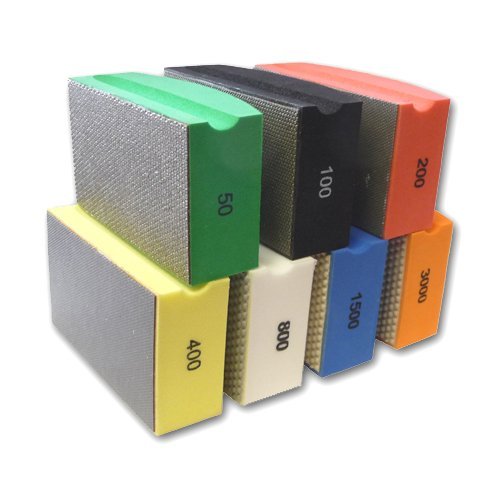 5 Premium Assorted Grit 30 60 100 200 400 Foam Back Diamond Hand Polishing Pads for Granite Marble Glass Edge Stone