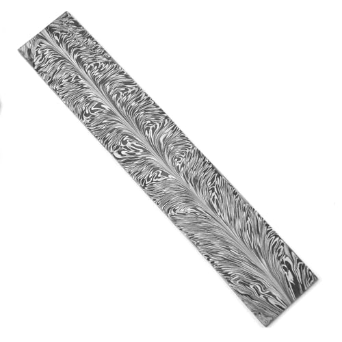Nesmo 520 Damascus Steel Blank Billet Feather Patern Bar Stock