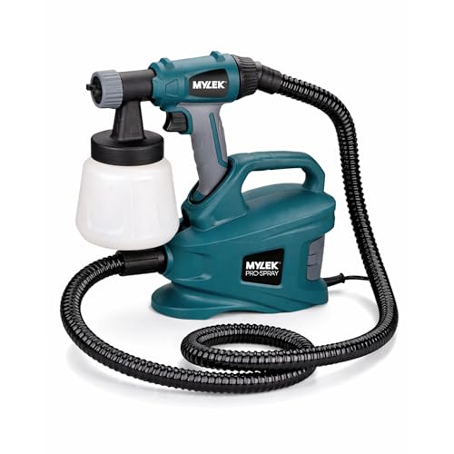 MYLEK MYPS700 PRO-Spray 700W Electric Sprayer Gun Kit-2 Paint Cups, Shoulder Strap, 2 Air Filters, Cleaning Pin & 1.8m Hose-Creates a Non-Drip, Fine Mist for Perfect, Professional Coverage, Green
