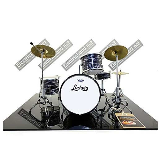 Ludwig - Mini Drum - Juego de batería de modelado clásico para tributos en miniatura, rock de 25 cm, modelo de escalera 1:4