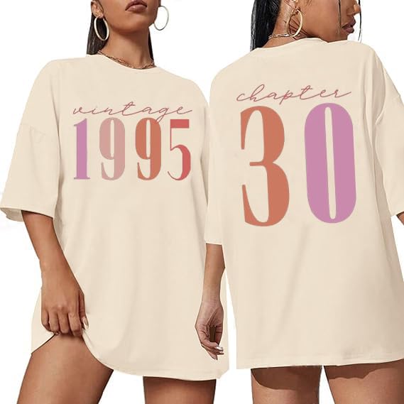 30th Birthday Gifts for Women Vintage 1995 Shirt in My Thirties Era Tee Party Short Sleeve Casual Top