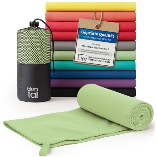 Blumtal Mikrofaser Handtuch 140x70 cm leicht & extra saugstark - Handtücker Microfaser schnelltrocknend - optimales Fitness Handtuch/Strandtuch Mikrofaser/Gym Towel - Reisehandtuch kompakt - Grün Blumtal Mikrofaser Handtuch 140x70 cm leicht & extra saugstark - Handtücker Microfaser schnelltrocknend - optimales Fitness Handtuch/Strandtuch Mikrofaser/Gym Towel - Reisehandtuch kompakt - Grün