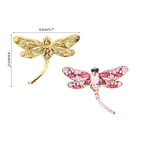 Apol Set Of 6 Dragonfly Themed Fashion Enamel Crystal Rhinestones Brooch Pin For Women Jewelry Clothes Dress Scarf Decoration #TOP2