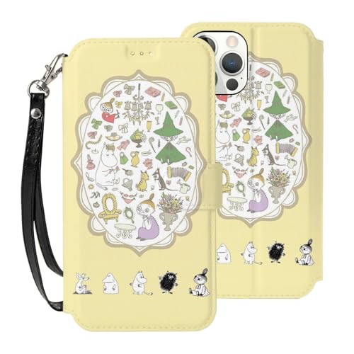 For ムーミン iPhone SE (第2世代/第3世代) iphone7 iphone8 iphone 6/6S 用 ケース 手帳型 高級puレザー 横置き機能 財布型 プレミアムレザーウォレットケース, マグネット式 3カードスロット&1ポケット ス