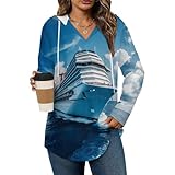 Big Carnival-Cruise Ship Hoodies for Women V Neck Pullover Sweatshirts Long Sleeve Shirts Fashion Tops