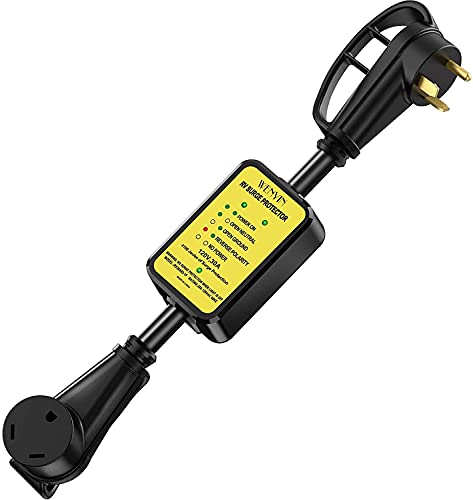 New Arrivals WENYIN rv Surge Protector 30 amp, rv Circuit Analyzer with LED Indicator Light，Surge Protection(4100 Joules), Designed with Easy to Use Handles