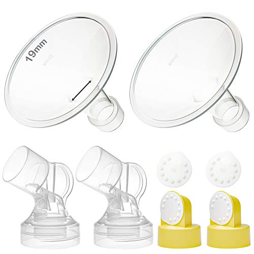 Image of Nenesupply GentleFit Pump Parts 19mm Compatible with Medela Breastpump Not Original Medela Pump Parts Use on Medela Pump in Style Symphony Swing Compatible with Medela Connector Medela Breastshield