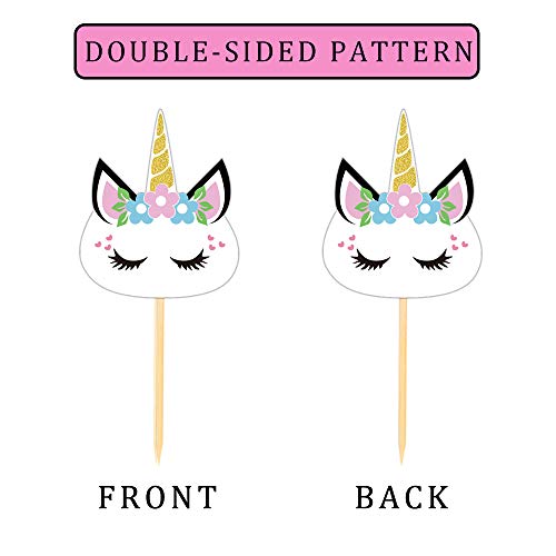 Unicorn Cupcake Toppers Cake Decoration For Unicorn Themed Baby Shower Gender Reveal Party Supplies- Set Of 24 #TOP3